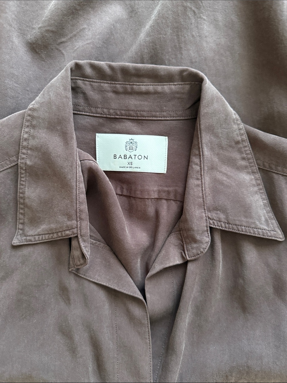 Aritzia Babaton Rich Mocha Brown Utility Button Down XS - Picture 5 of 6